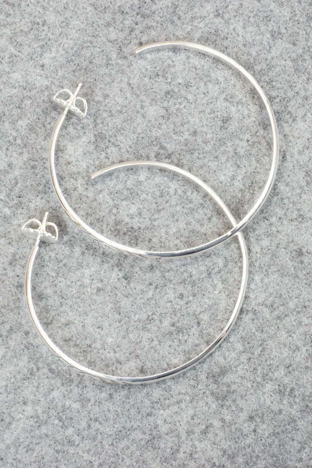 Sterling Silver Hoop Earrings - Tim Yazzie