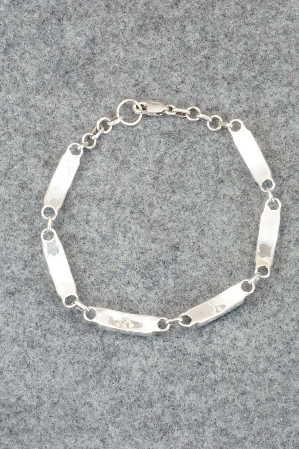Turquoise & Sterling Silver Link Bracelet - Clarence Booqua
