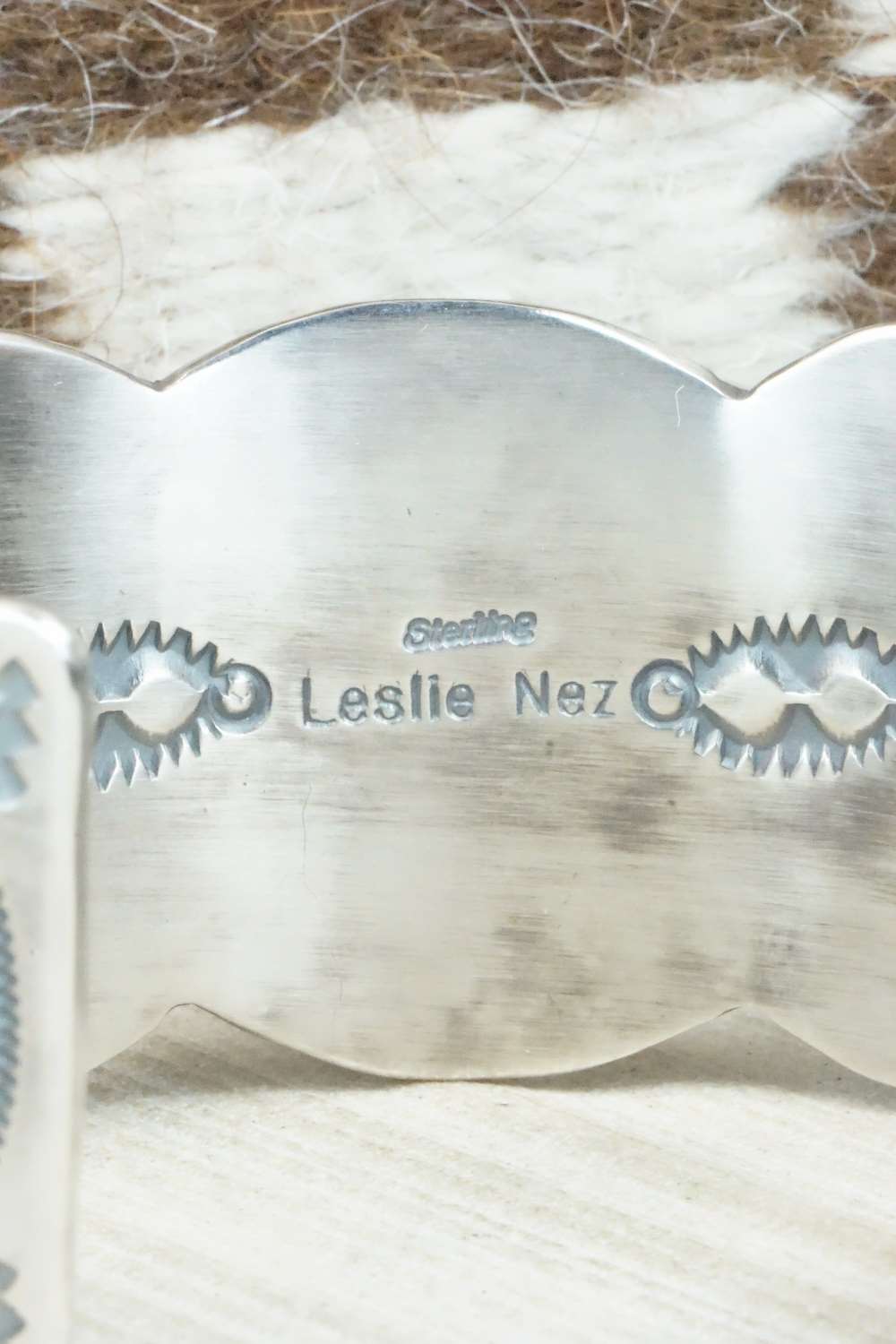 Turquoise & Sterling Silver Bracelet - Leslie Nez