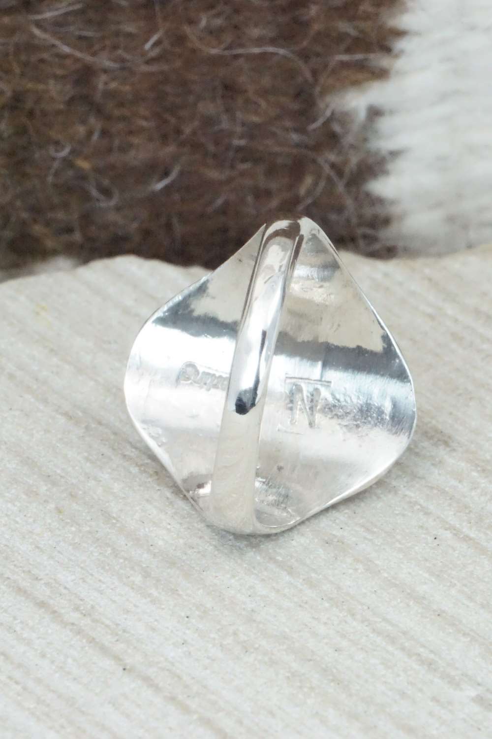 Turquoise & Sterling Silver Ring - Pauline Nelson - Size 12.5