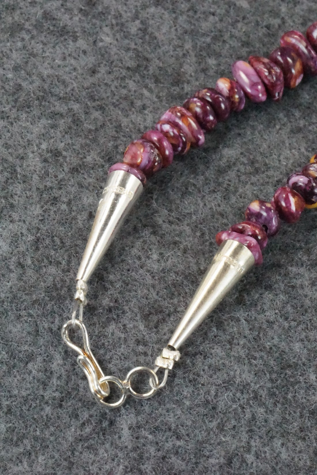 Spiny Oyster & Sterling Silver Necklace - Louise Joe