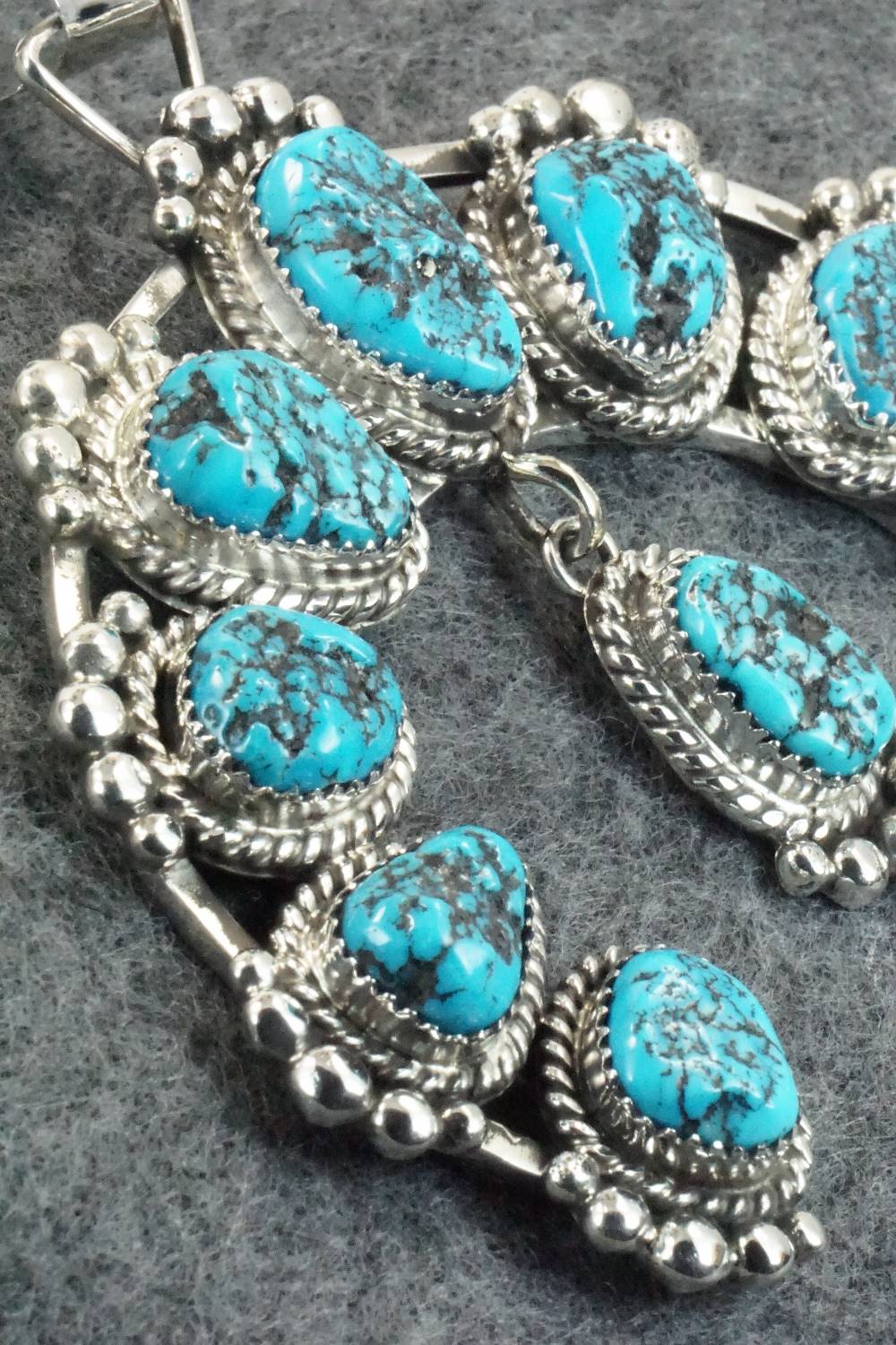 Turquoise and Sterling Silver Naja Pendant - Vernon Johnson