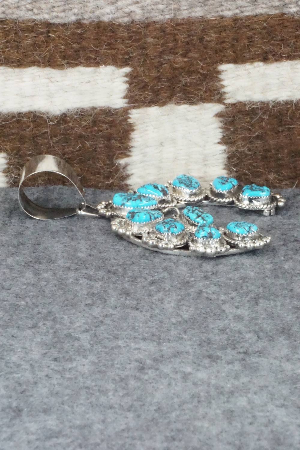 Turquoise and Sterling Silver Naja Pendant - Vernon Johnson