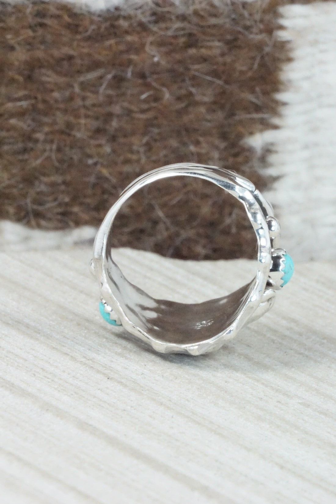 Turquoise & Sterling Silver Ring - Genevieve Francisco - Size 10.75