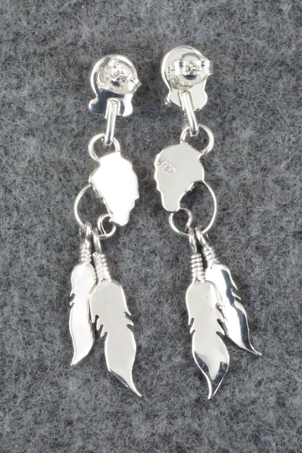 Coral & Sterling Silver Earrings - Rita Largo