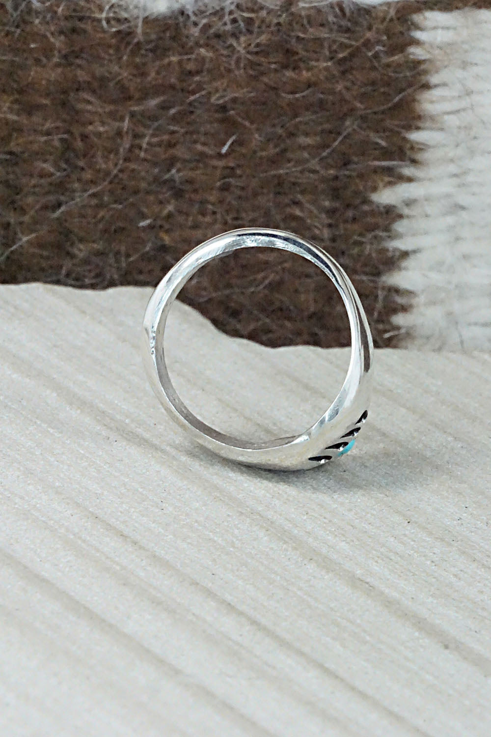Turquoise & Sterling Silver Ring - Pearlene Spencer - Size 9.75