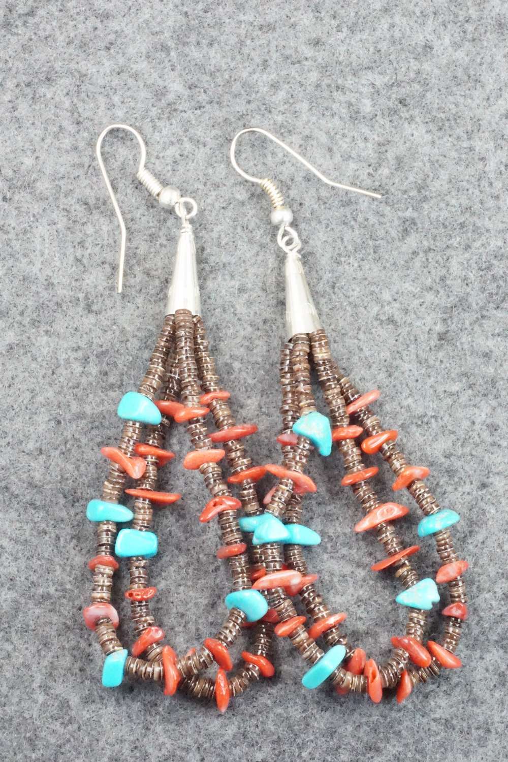 Turquoise, Shell & Sterling Silver Earrings - Daniel Coriz