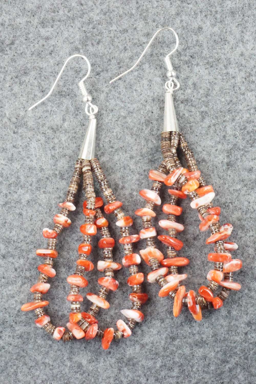 Spiny Oyster, Shell & Sterling Silver Earrings - Daniel Coriz