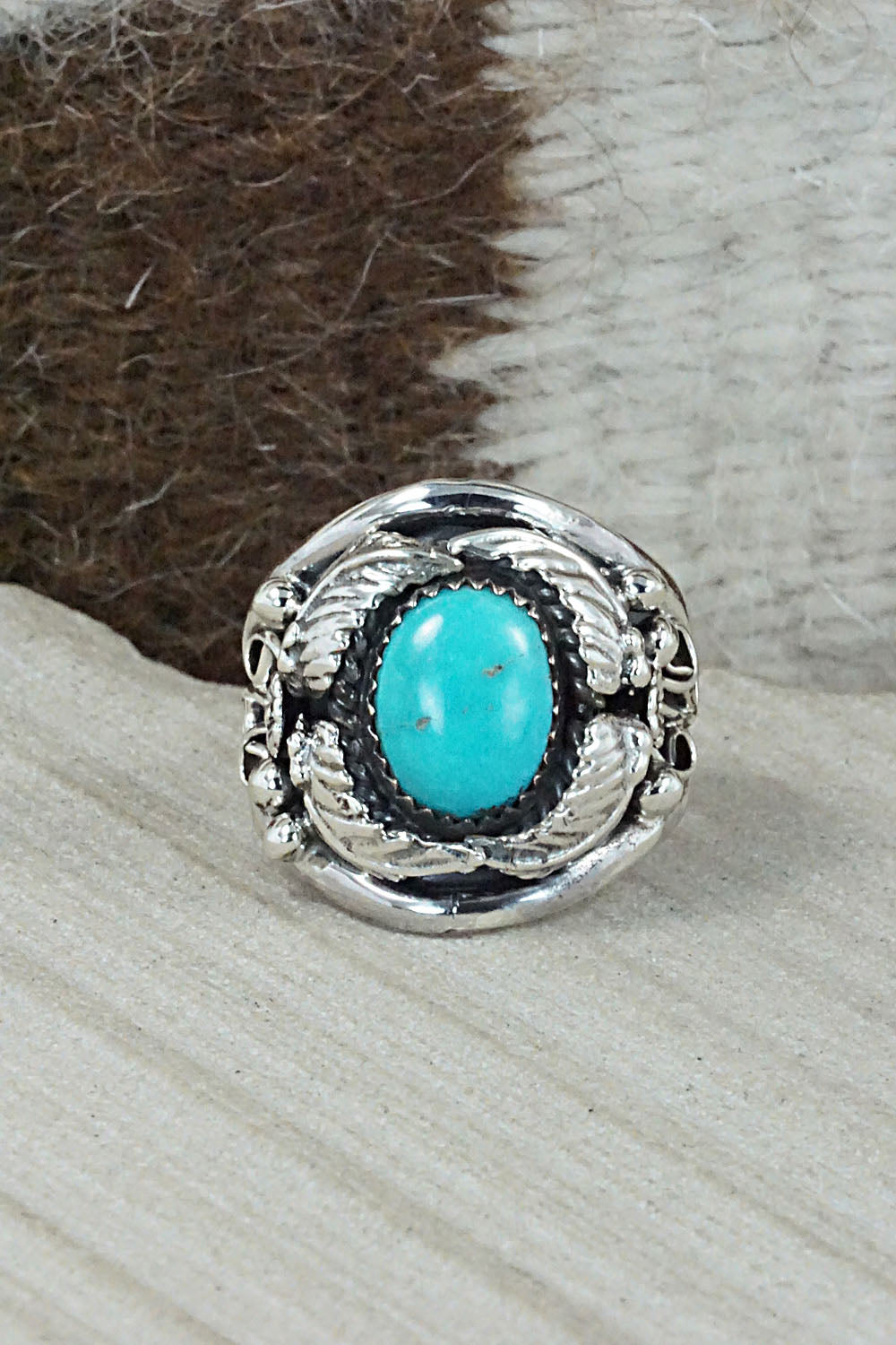 Turquoise & Sterling Silver Ring - Gilbert Smith - Size 10