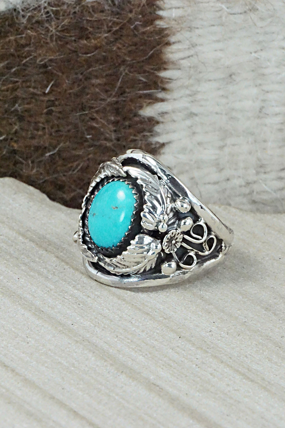 Turquoise & Sterling Silver Ring - Gilbert Smith - Size 10