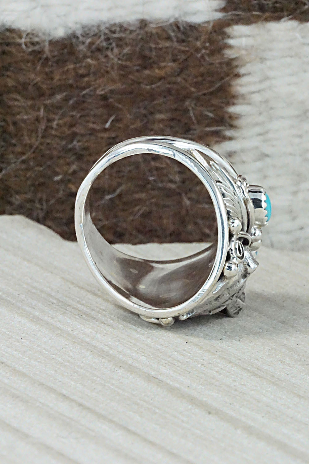 Turquoise and Sterling Silver Ring - Jeanette Saunders - Size 11.75