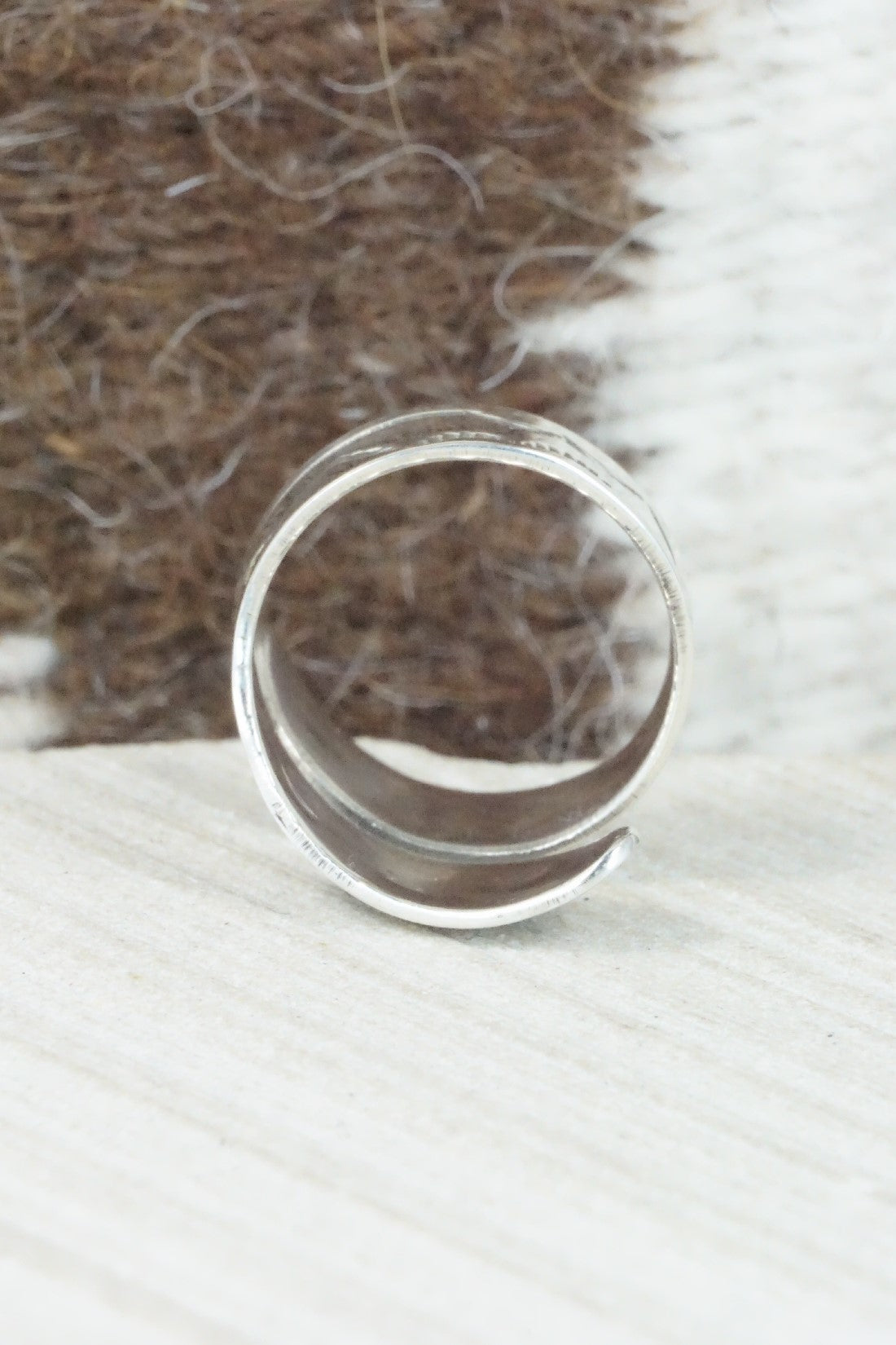 Turquoise, Coral & Sterling Silver Ring - Jolene Jazzie - Size 7