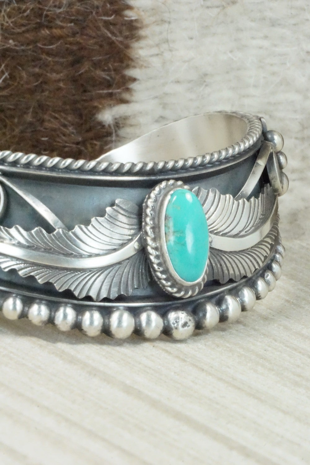 Turquoise & Sterling Silver Bracelet - Tom Lewis