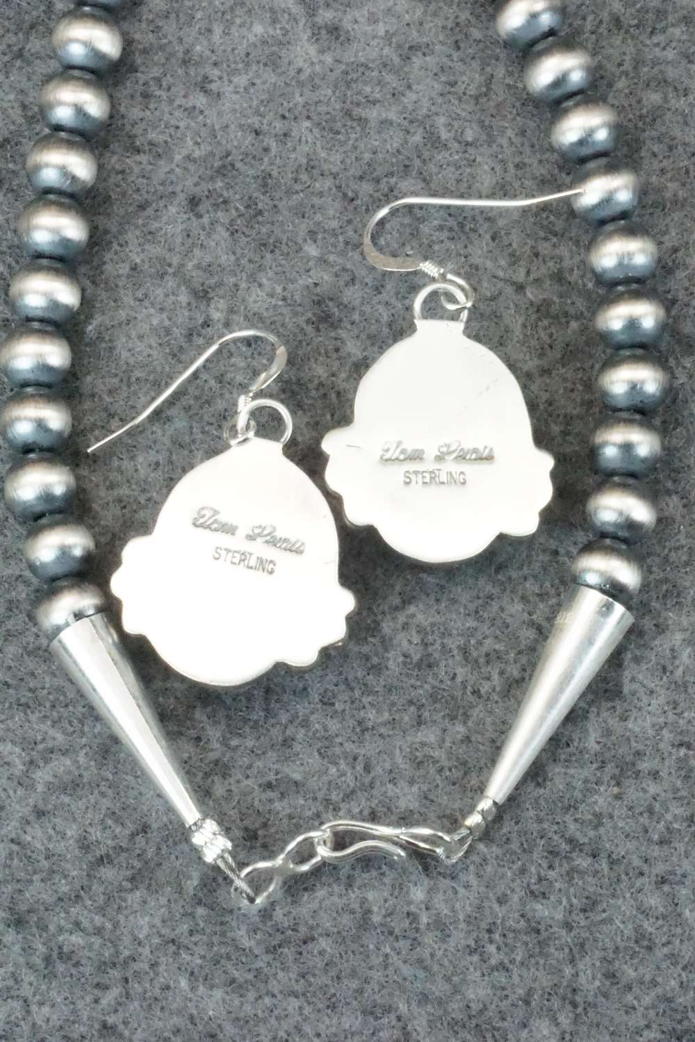Turquoise & Sterling Silver Necklace and Earrings - Tom Lewis