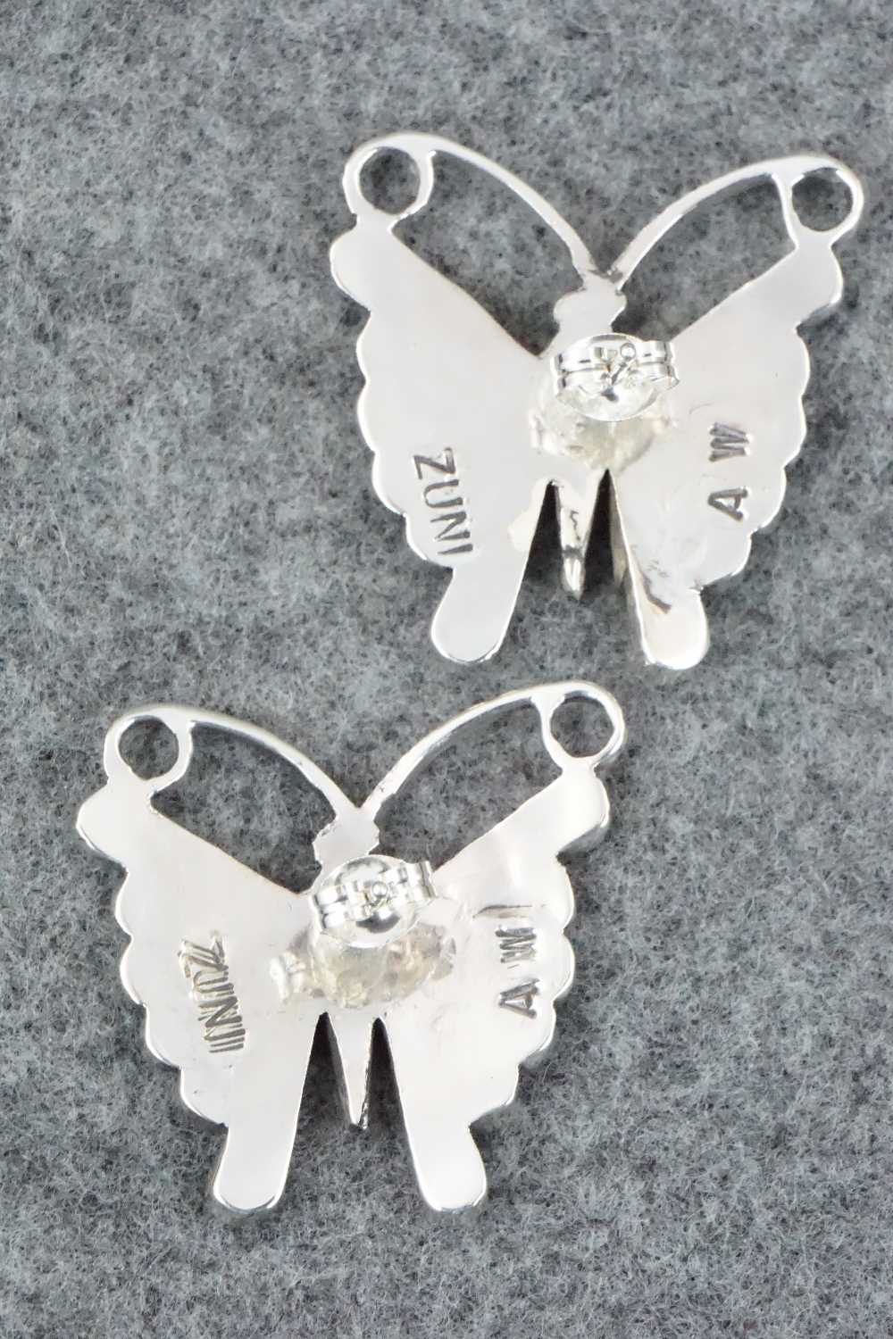 Multi Stone & Sterling Silver Inlay Earrings - Adrian Wallace