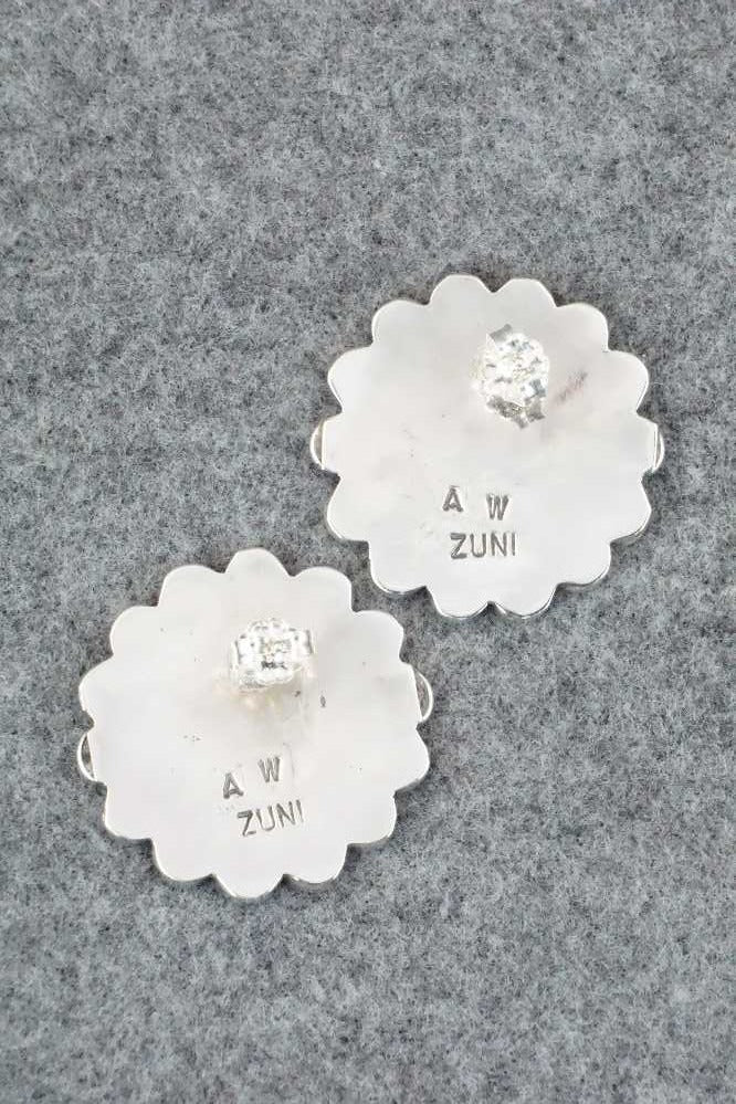 Multi Stone & Sterling Silver Inlay Earrings - Adrian Wallace