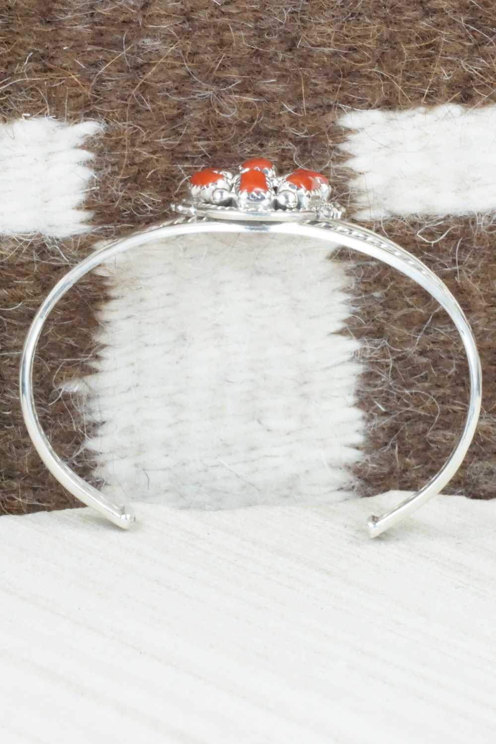 Coral and Sterling Silver Bracelet - Melvin Chee