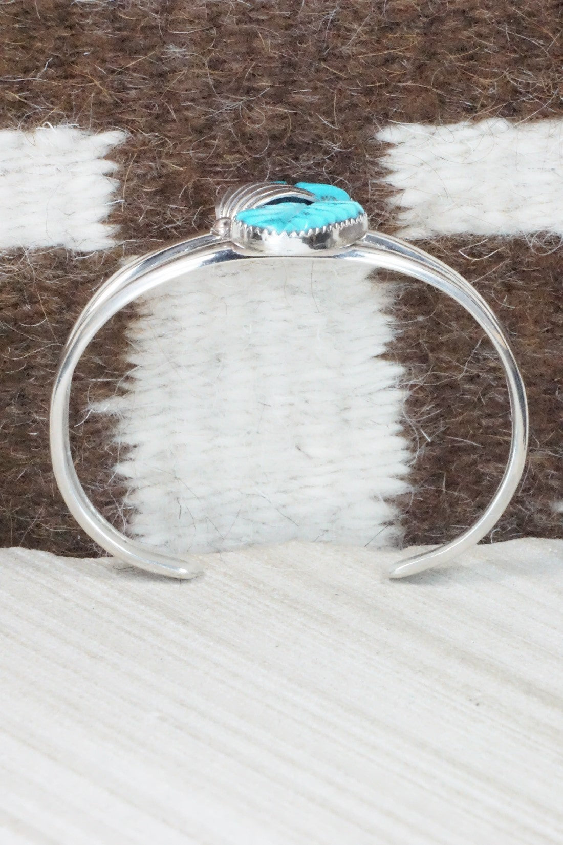 Turquoise & Sterling Silver Bracelet - Lyolita Tsattie