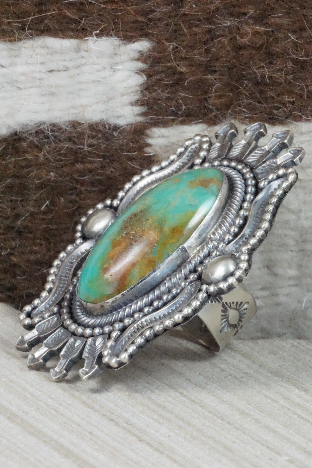 Turquoise and Sterling Silver Ring - Hemerson Brown - Size 10
