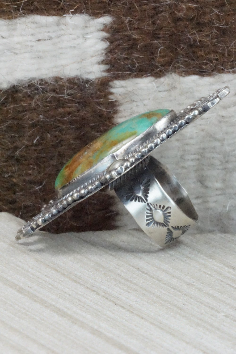 Turquoise and Sterling Silver Ring - Hemerson Brown - Size 10