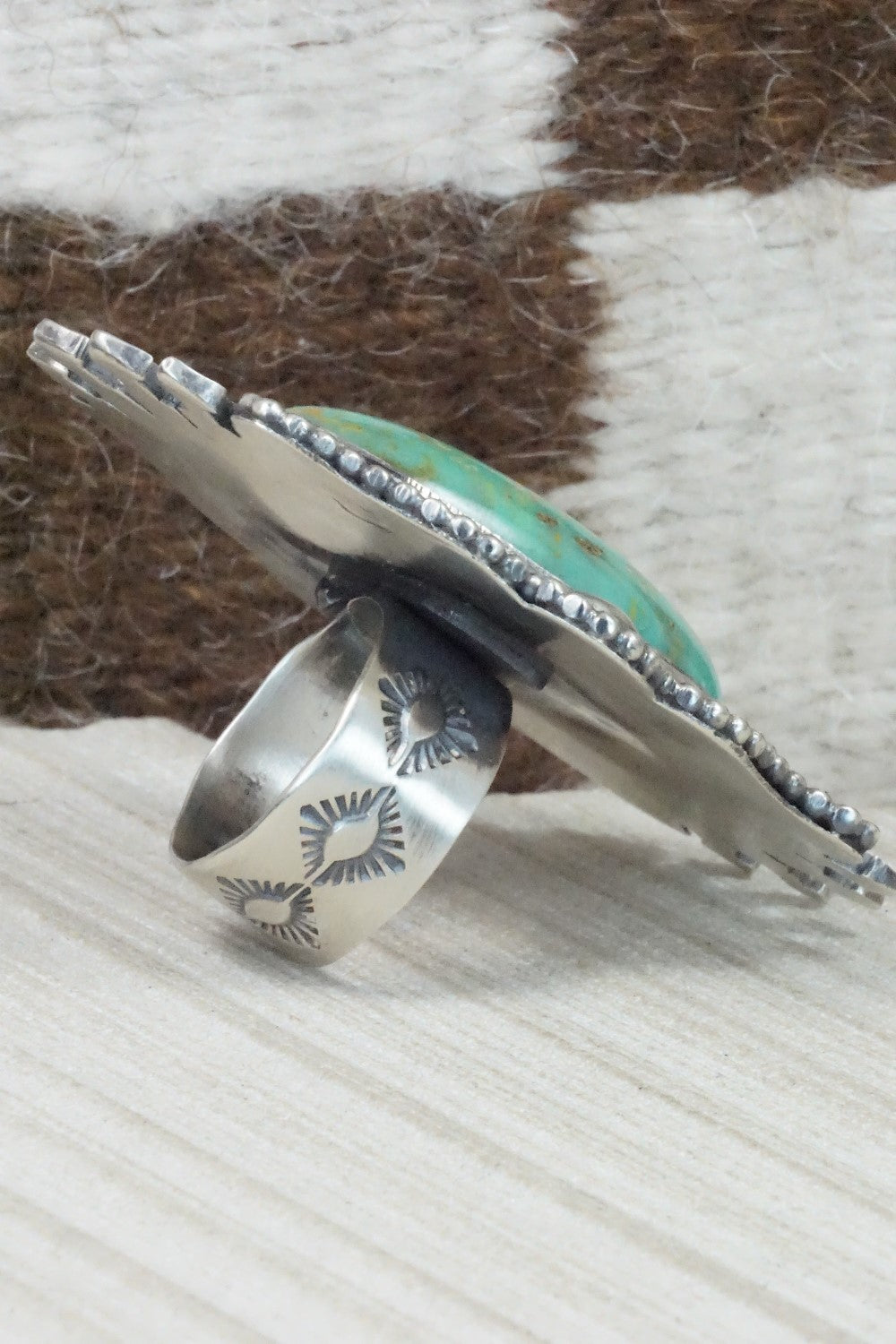 Turquoise and Sterling Silver Ring - Hemerson Brown - Size 10