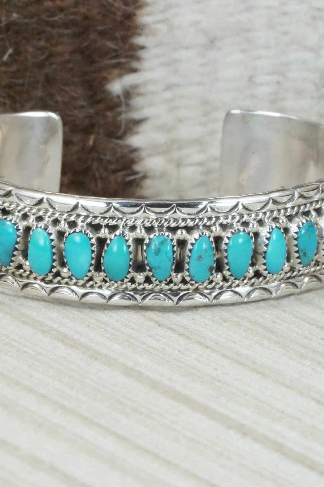 Turquoise & Sterling Silver Bracelet - Jaz Wilson