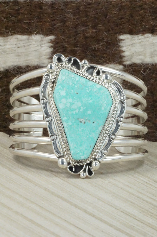 Turquoise & Sterling Silver Bracelet - Leslie Nez