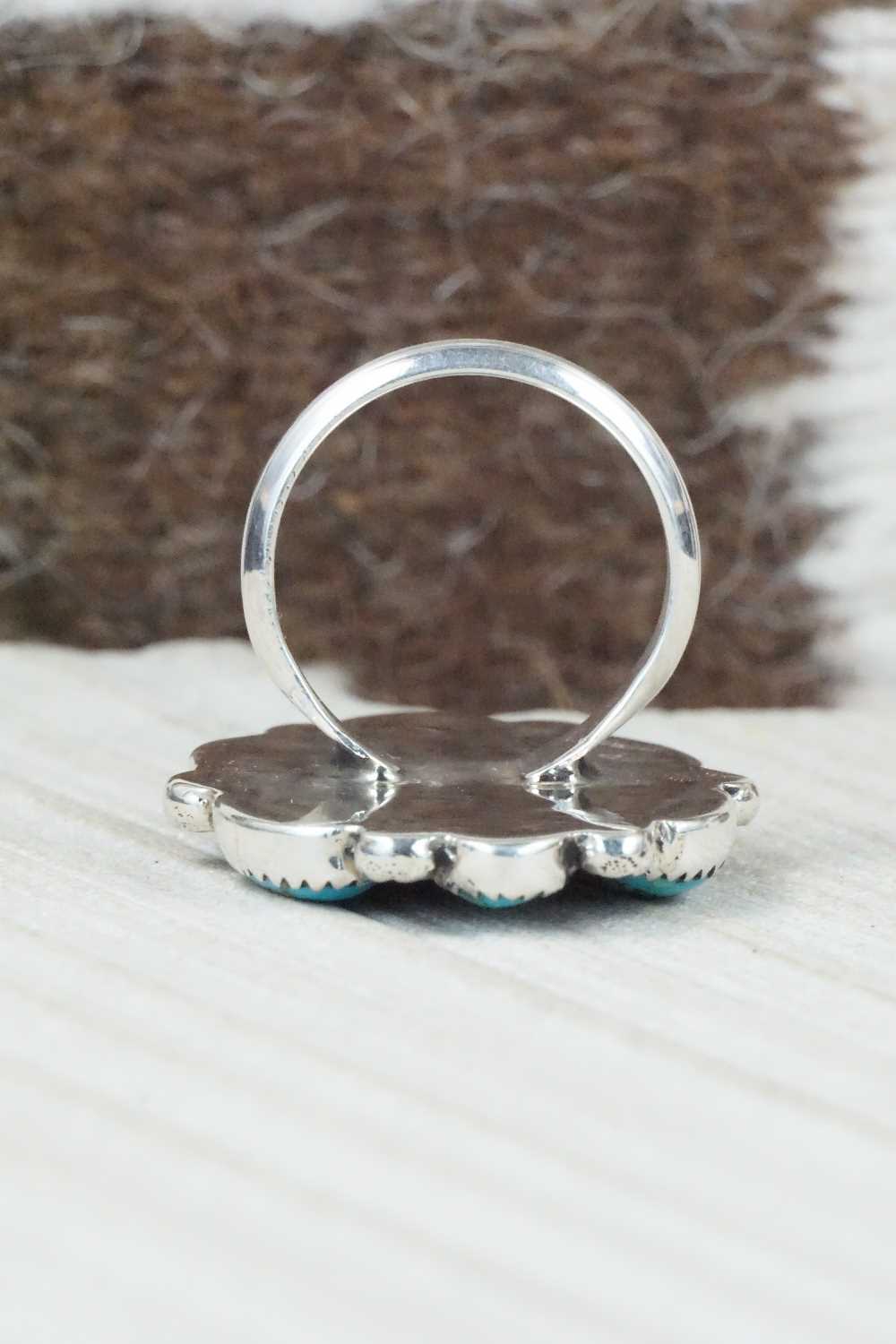 Turquoise & Sterling Silver Ring - Priscilla Reeder - Size 9.25