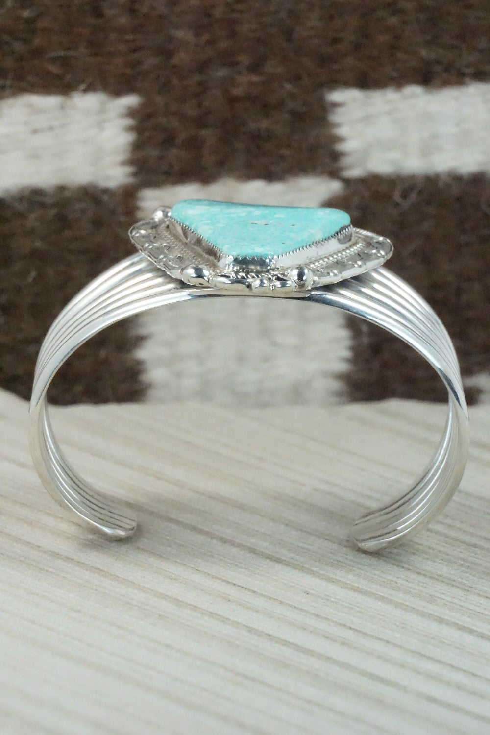 Turquoise & Sterling Silver Bracelet - Leslie Nez