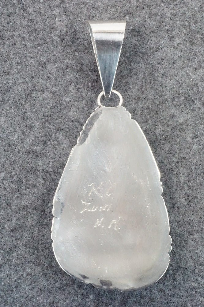 Turquoise and Sterling Silver Pendant - Kenny Calavaza