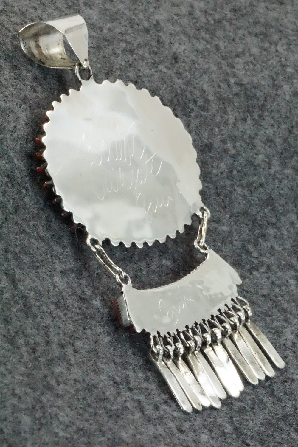 Coral & Sterling Silver Pendant - Barton Cooeyate