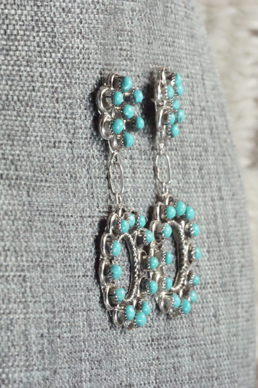 Turquoise & Sterling Silver Earrings - Waylon Johnson
