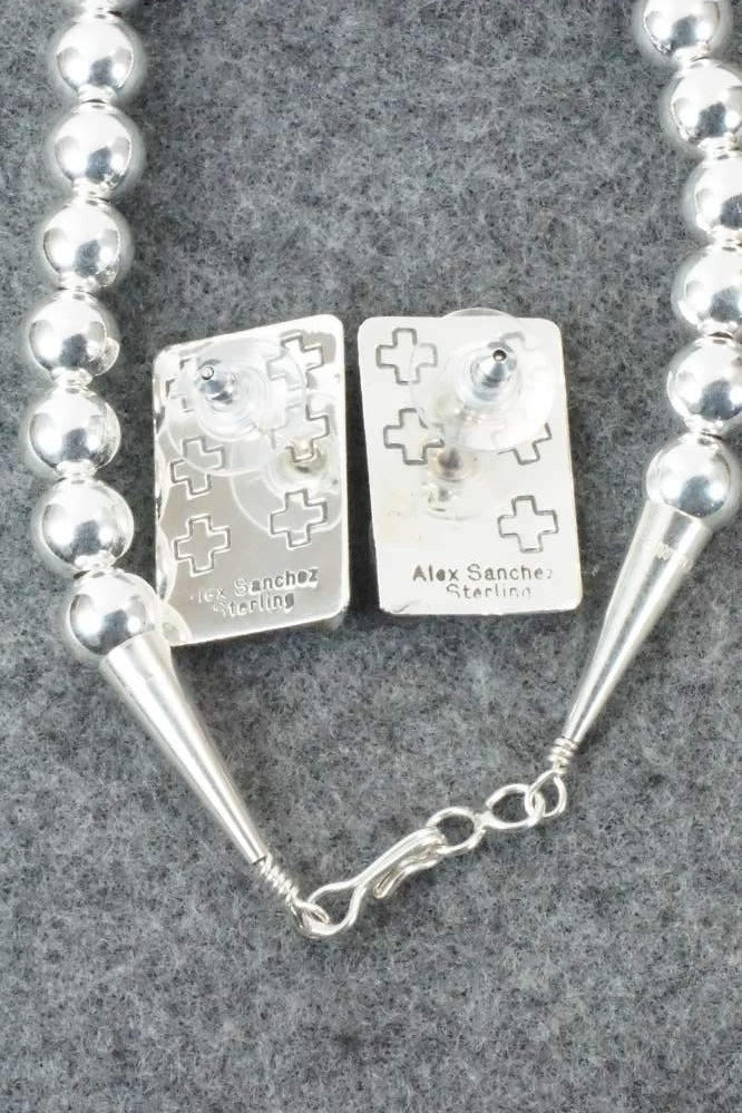 Turquoise & Sterling Silver Squash Blossom Set - Alex Sanchez