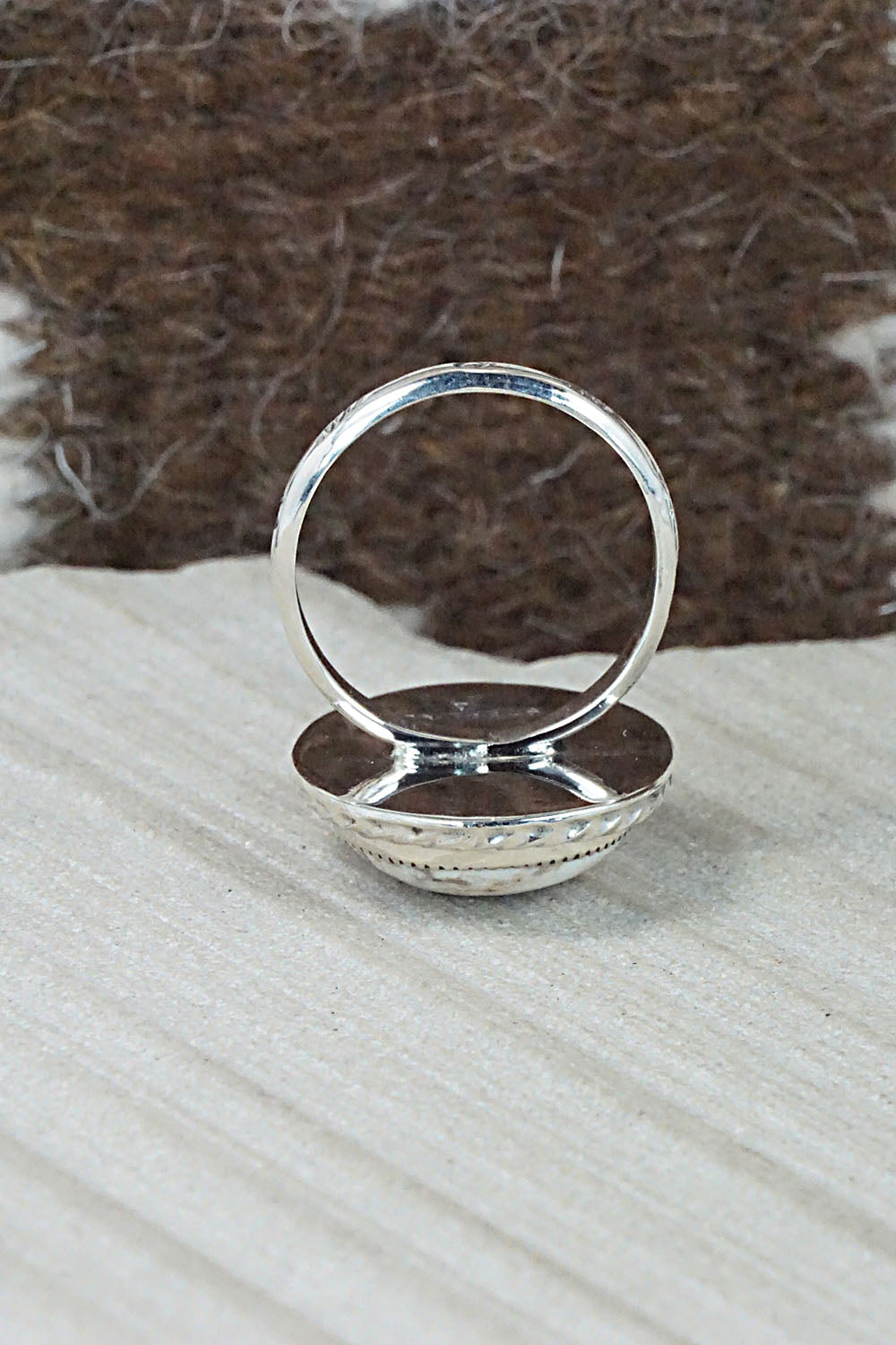 Wild Horse & Sterling Silver Ring - Fannie Platero - Size 8