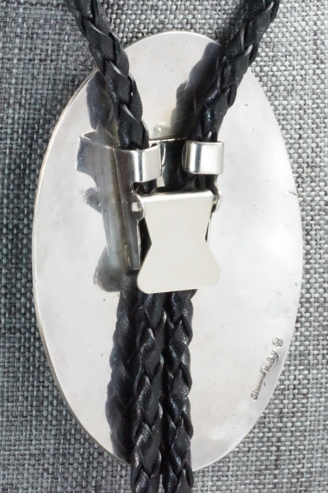 Turquoise, Coral & Sterling Silver Bolo Tie - Raymond Begay