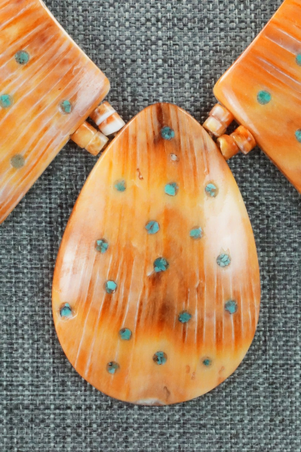 Spiny Oyster and Turquoise Necklace - Joe Garcia