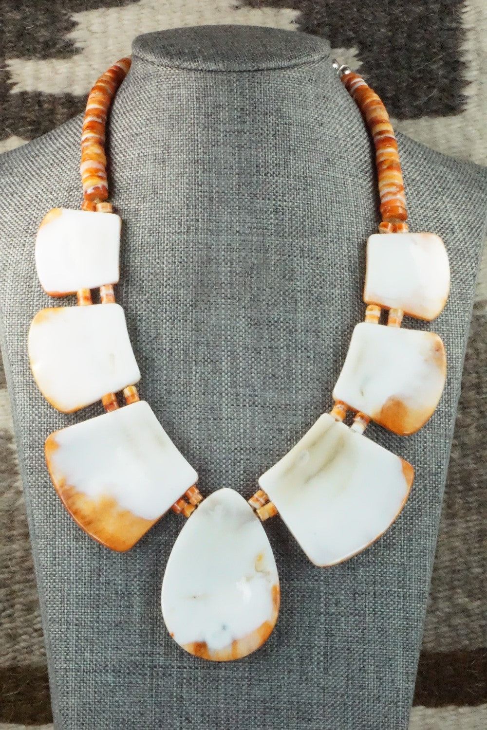 Spiny Oyster and Turquoise Necklace - Joe Garcia