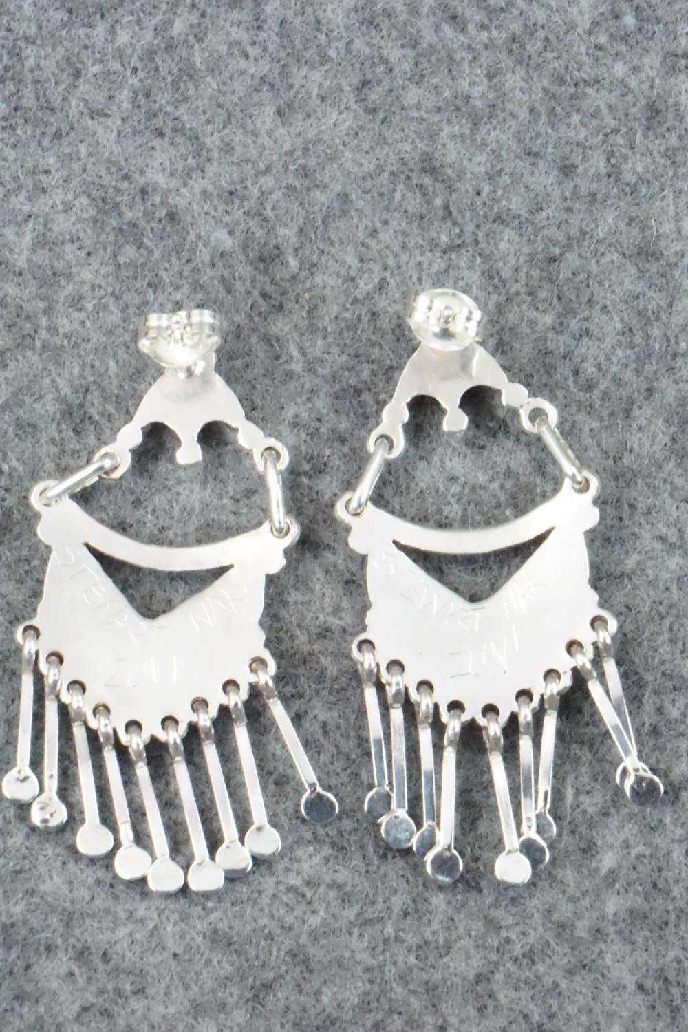 Coral & Sterling Silver Earrings - Stewart Nakatewa