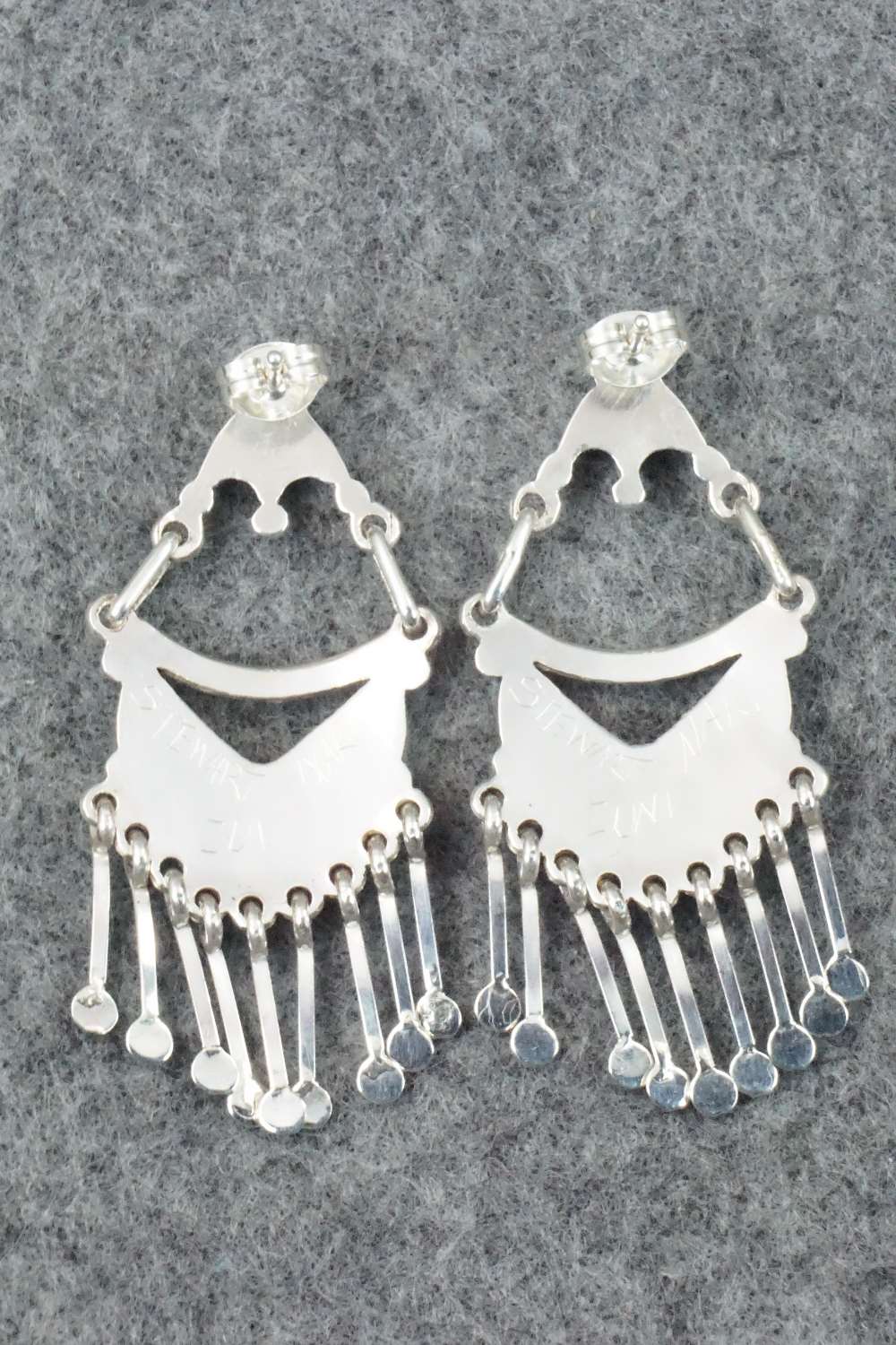 Turquoise & Sterling Silver Earrings - Stewart Nakatewa