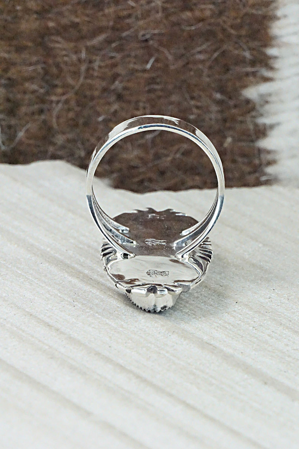 Turquoise & Sterling Silver Ring - Marie Jones - Size 8.75