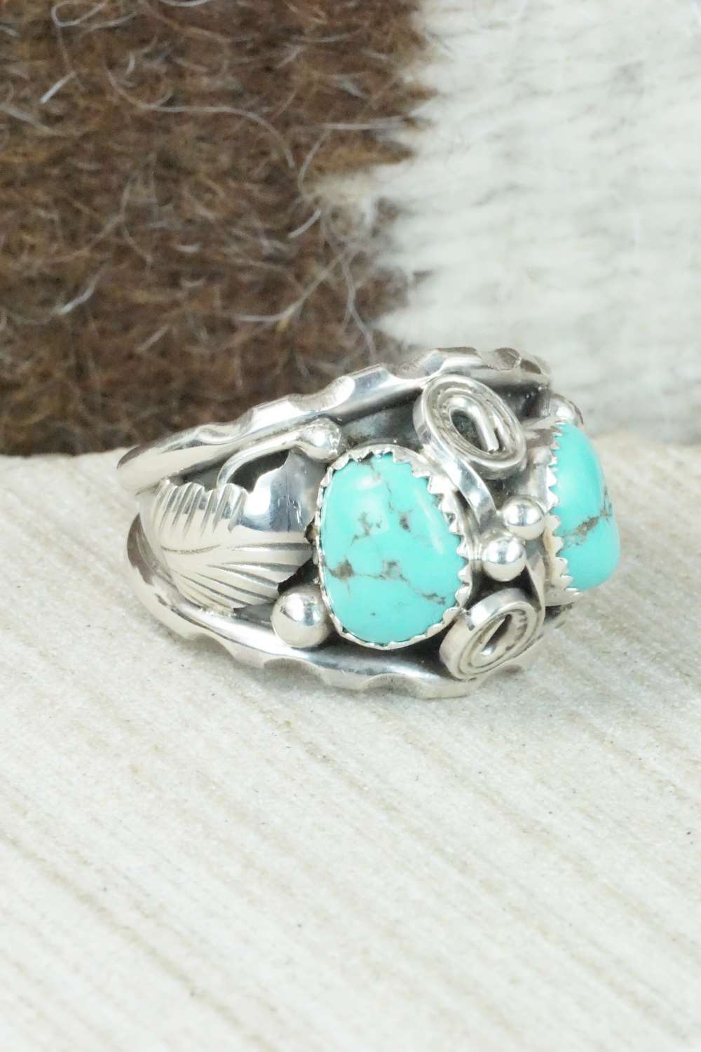 Turquoise & Sterling Silver Ring - Max Calladitto - Size 11.5