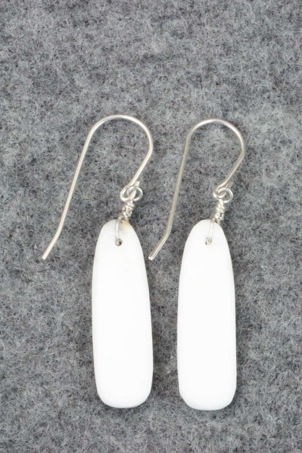 White Buffalo & Sterling Silver Earrings - Lester Abeita