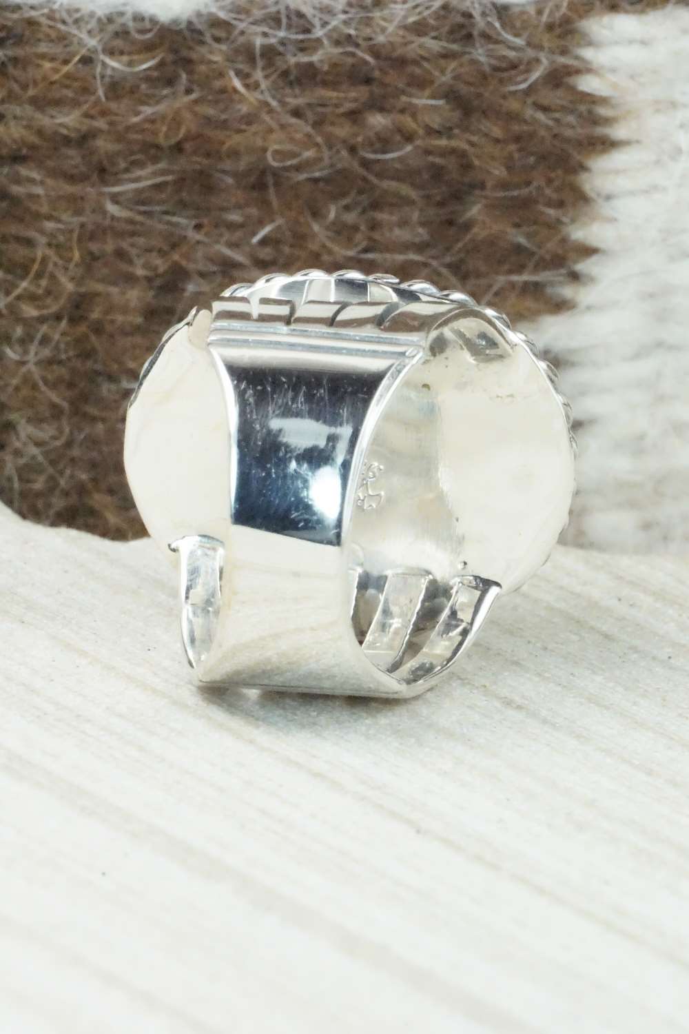 Turquoise and Sterling Silver Ring - Jeanette Saunders - Size 10.5