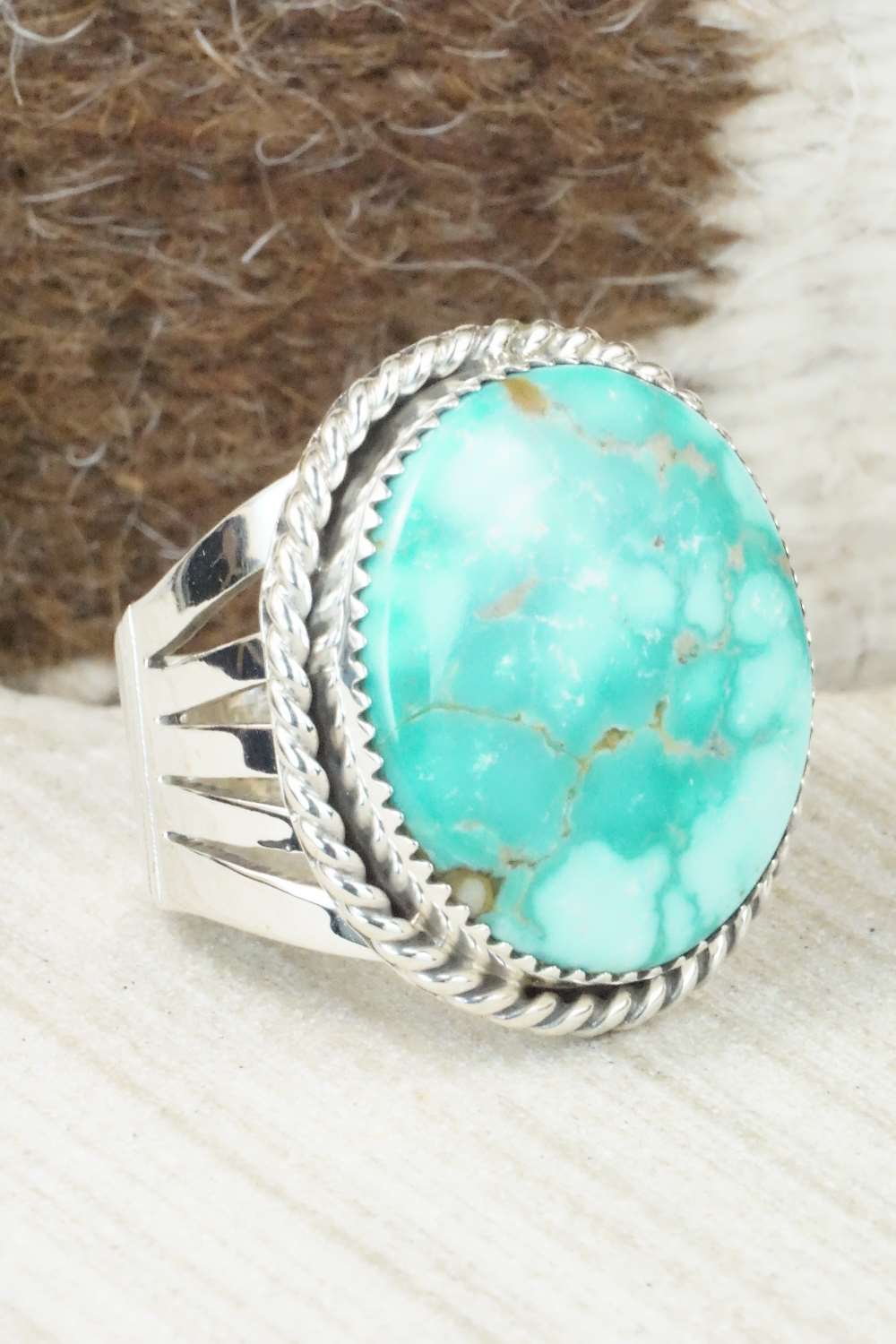 Turquoise and Sterling Silver Ring - Jeanette Saunders - Size 11.25