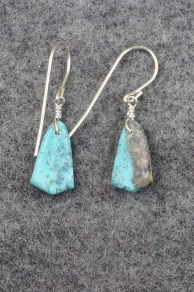 Turquoise & Sterling Silver Earrings - Lester Abeita