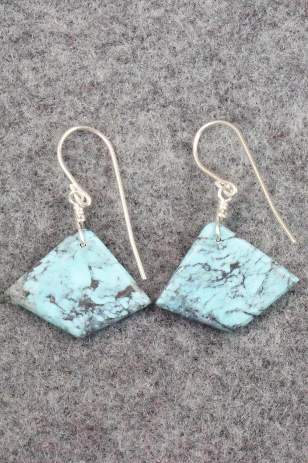 Turquoise & Sterling Silver Earrings - Lester Abeita