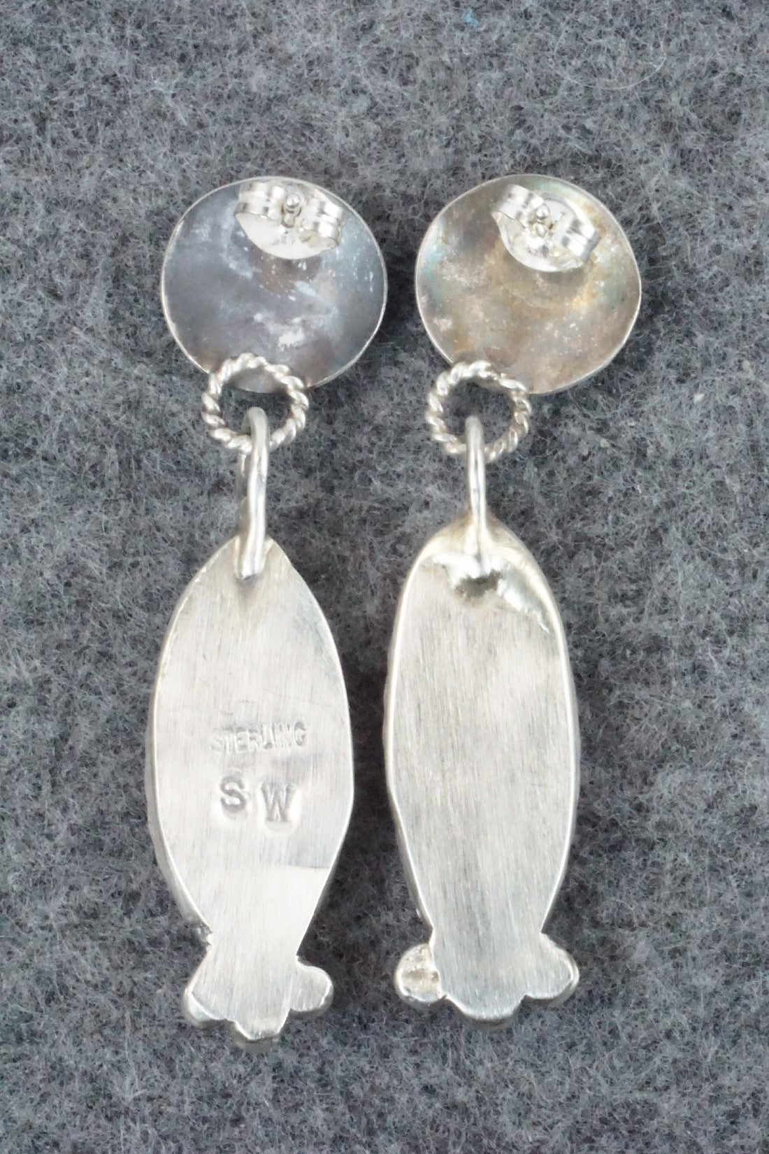 Spiny Oyster and Sterling Silver Earrings - Selina Warner