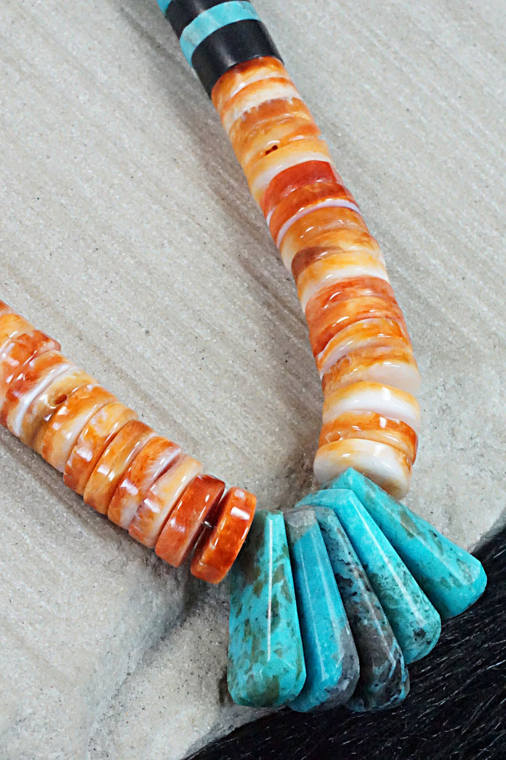 Turquoise & Spiny Oyster Necklace - Lupe Lovato
