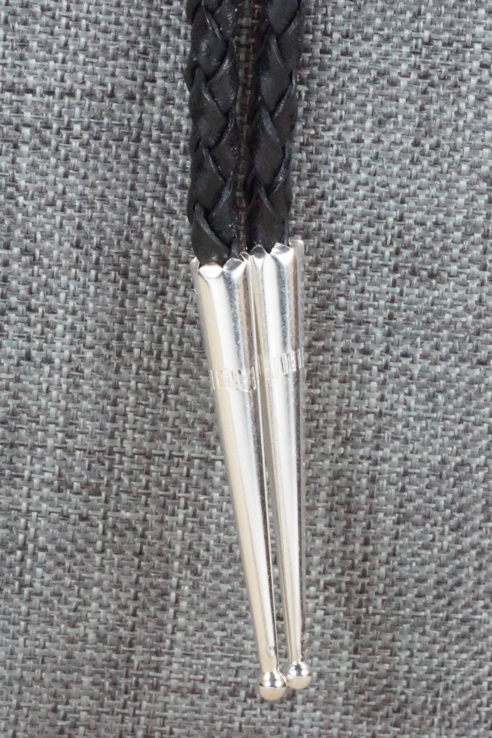 Turquoise, Coral & Sterling Silver Bolo Tie - Raymond Begay