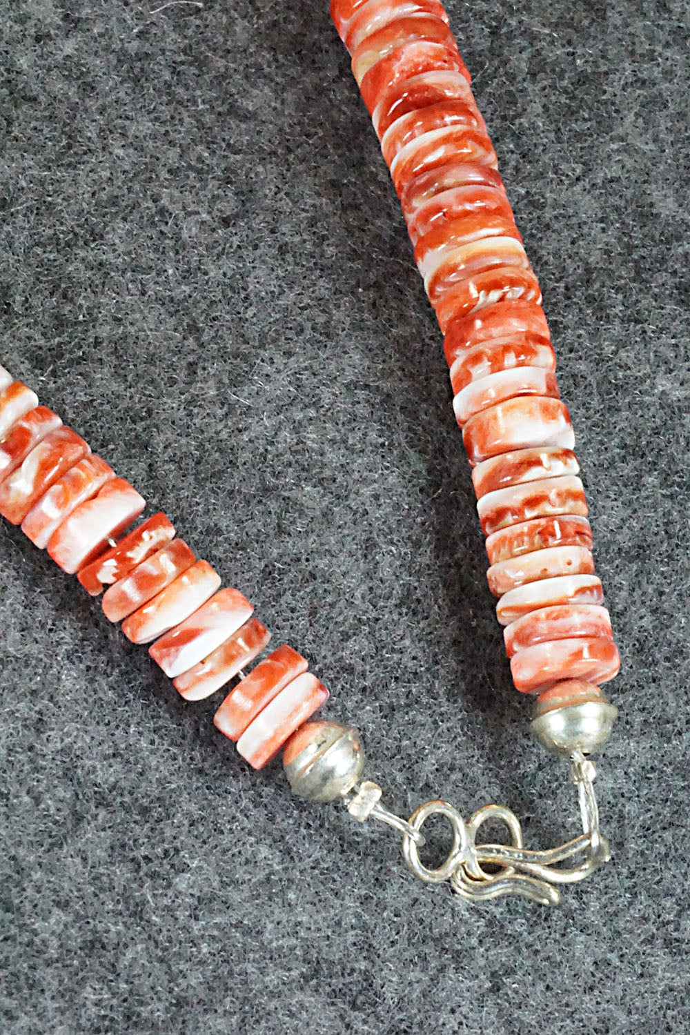 Turquoise, Spiny Oyster and Sterling Silver Necklace - Lupe Lovato